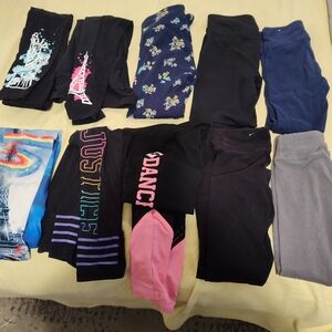 Lot of 11 Girls Justice Leggings Size 8